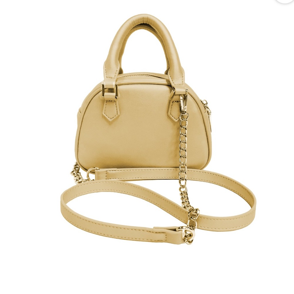 Badgley Mischka Metallic Gold Crossbody mini Dome Bag - Picture 3 of 7